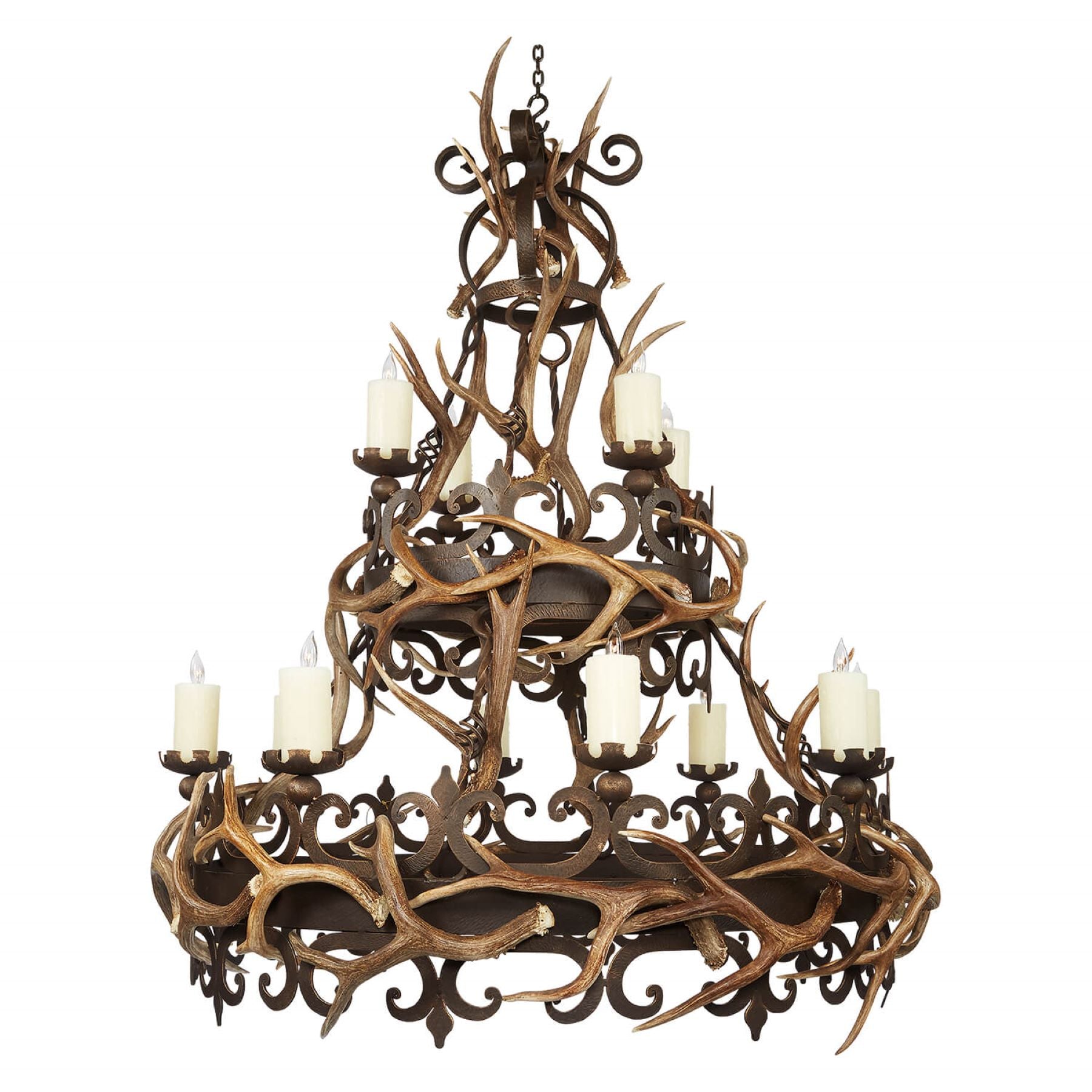 Nadia Two Tier Chandelier With Antlers – Hill Country Interiors