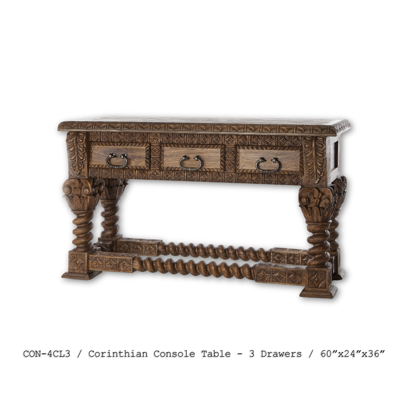 Corinthian 3 Drawer Console Table