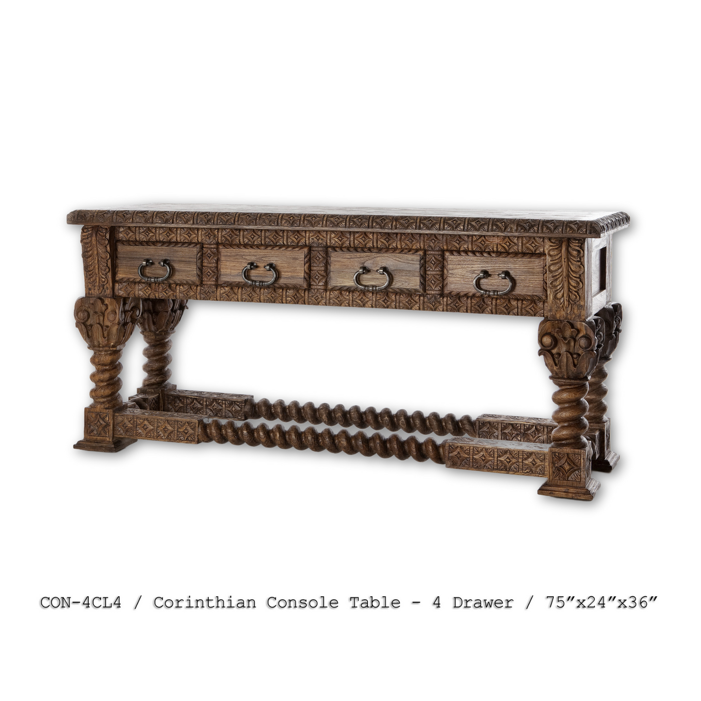Corinthian 4 Drawer Console Table