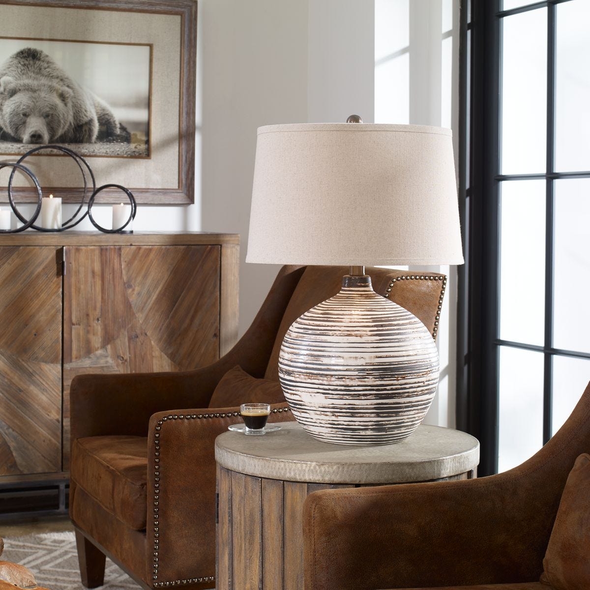 Maren Striped Table Lamp