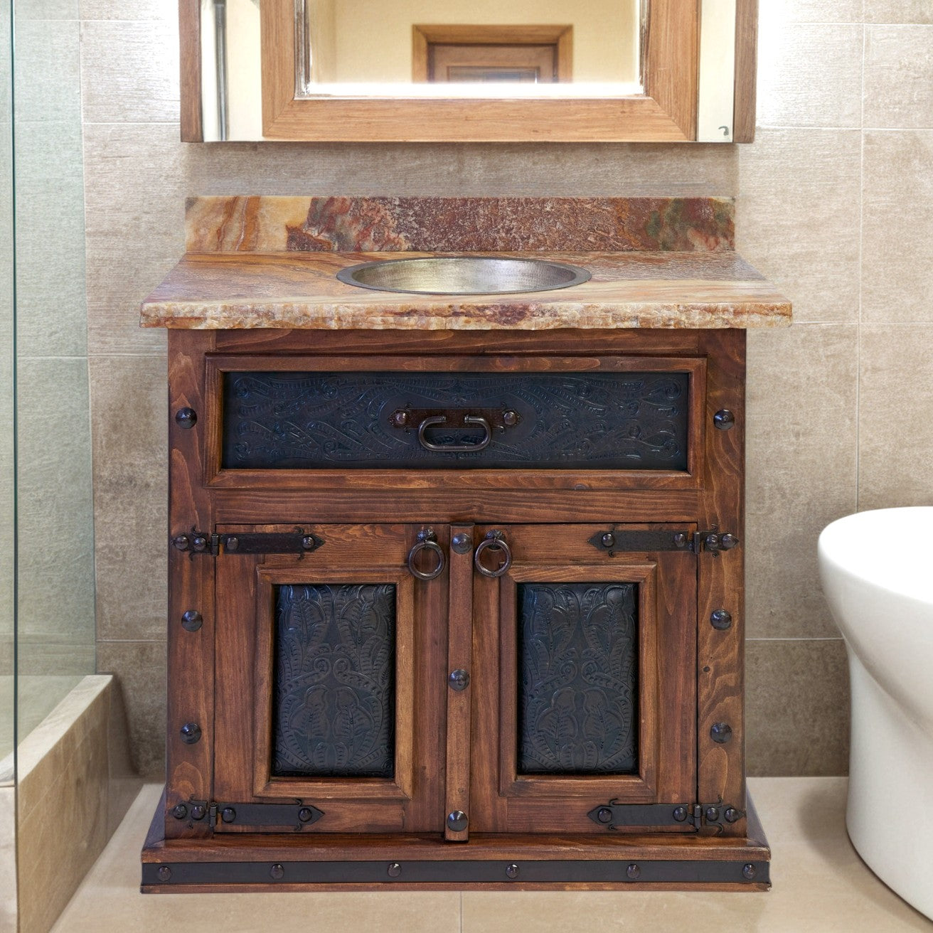 Travertine Top Vanity