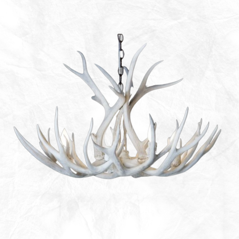 6-Light Mule Deer Antler Chandelier