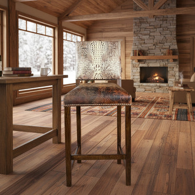 Croc Ivory Chocolate Barstool