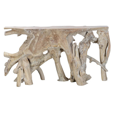 White Wash Root Console Table