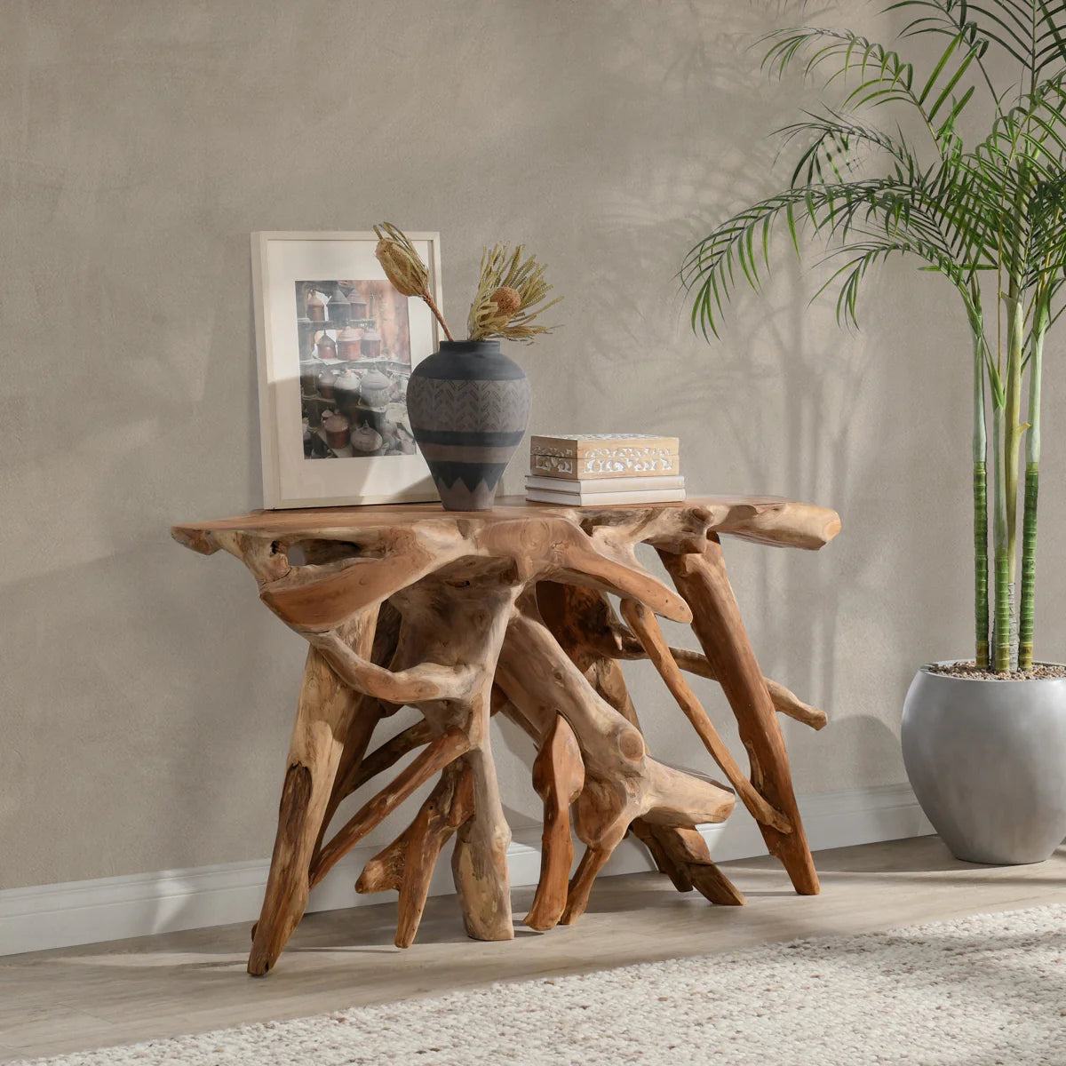 Natural Root Console Table