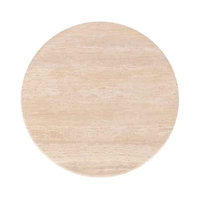 Tan Travertine Round Tulip Table