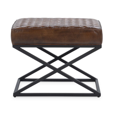Leather Rectangle Stool