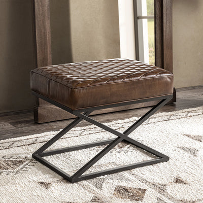 Leather Rectangle Stool