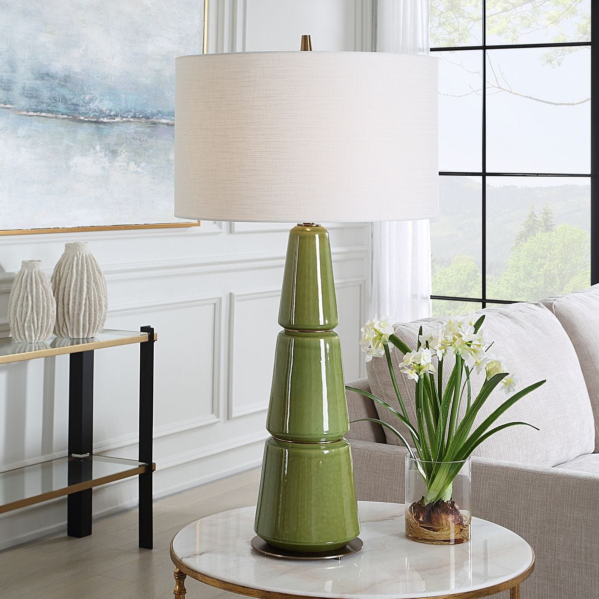 Capri Green Ceramic Table Lamp