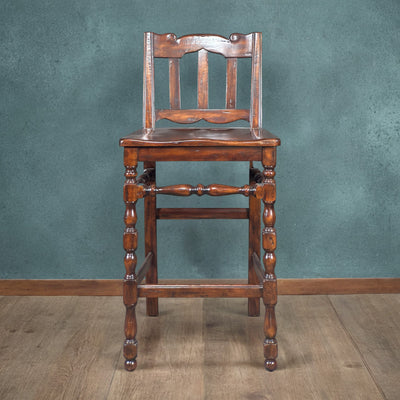 Antique Hardwood Bar Stool