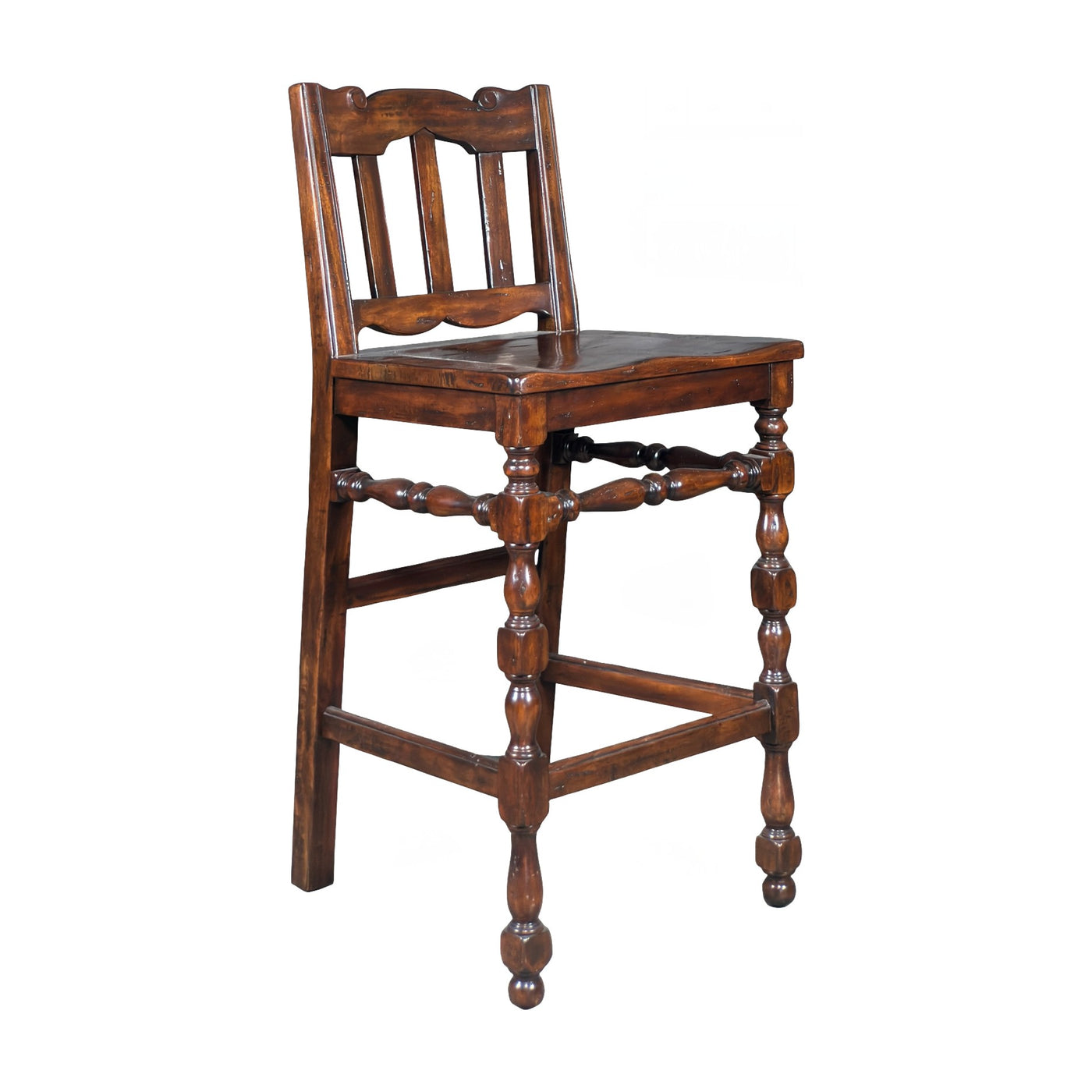 Antique Hardwood Bar Stool