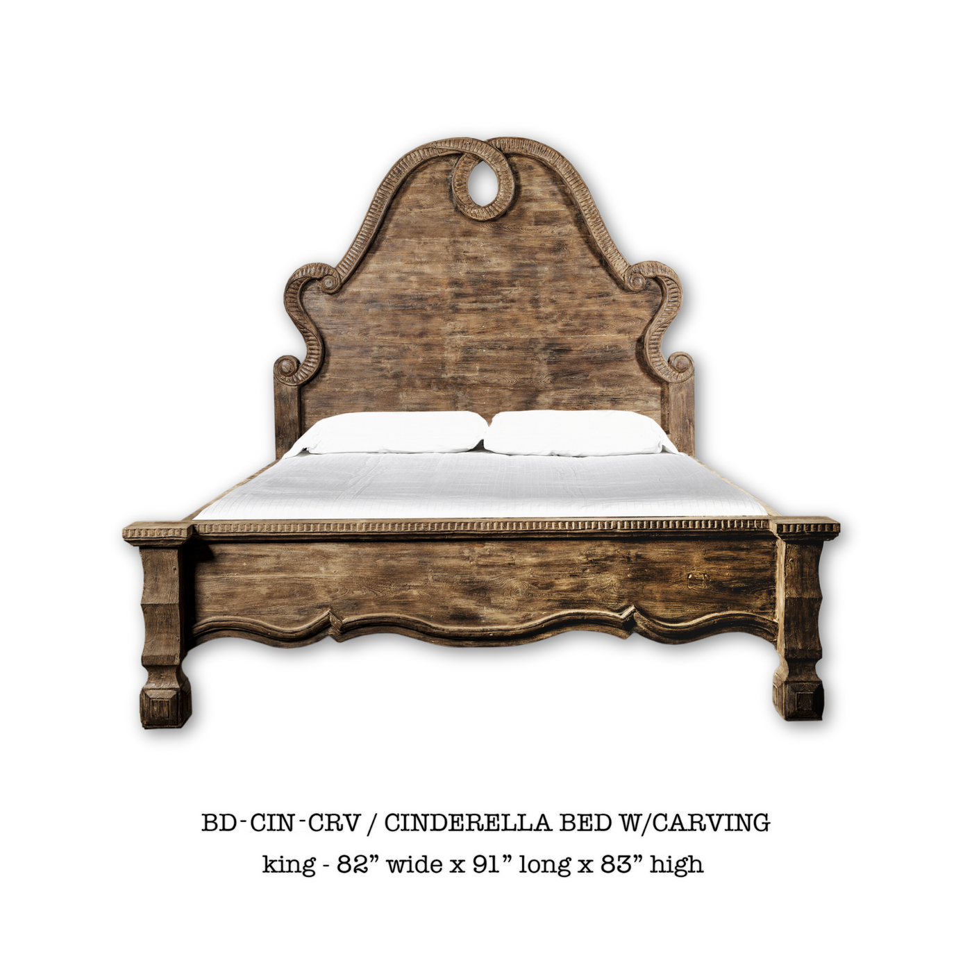 Cinderella King Bed With Carving