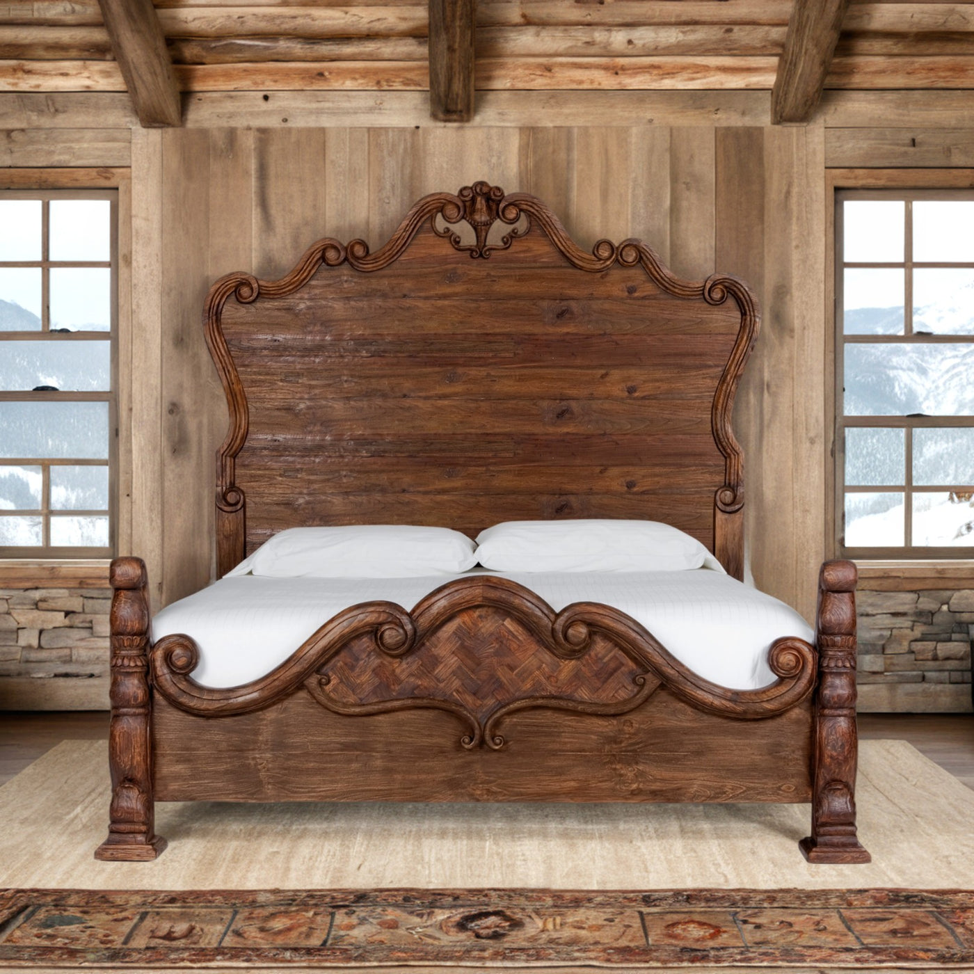 Napa Valley King Bed - Clean Carving