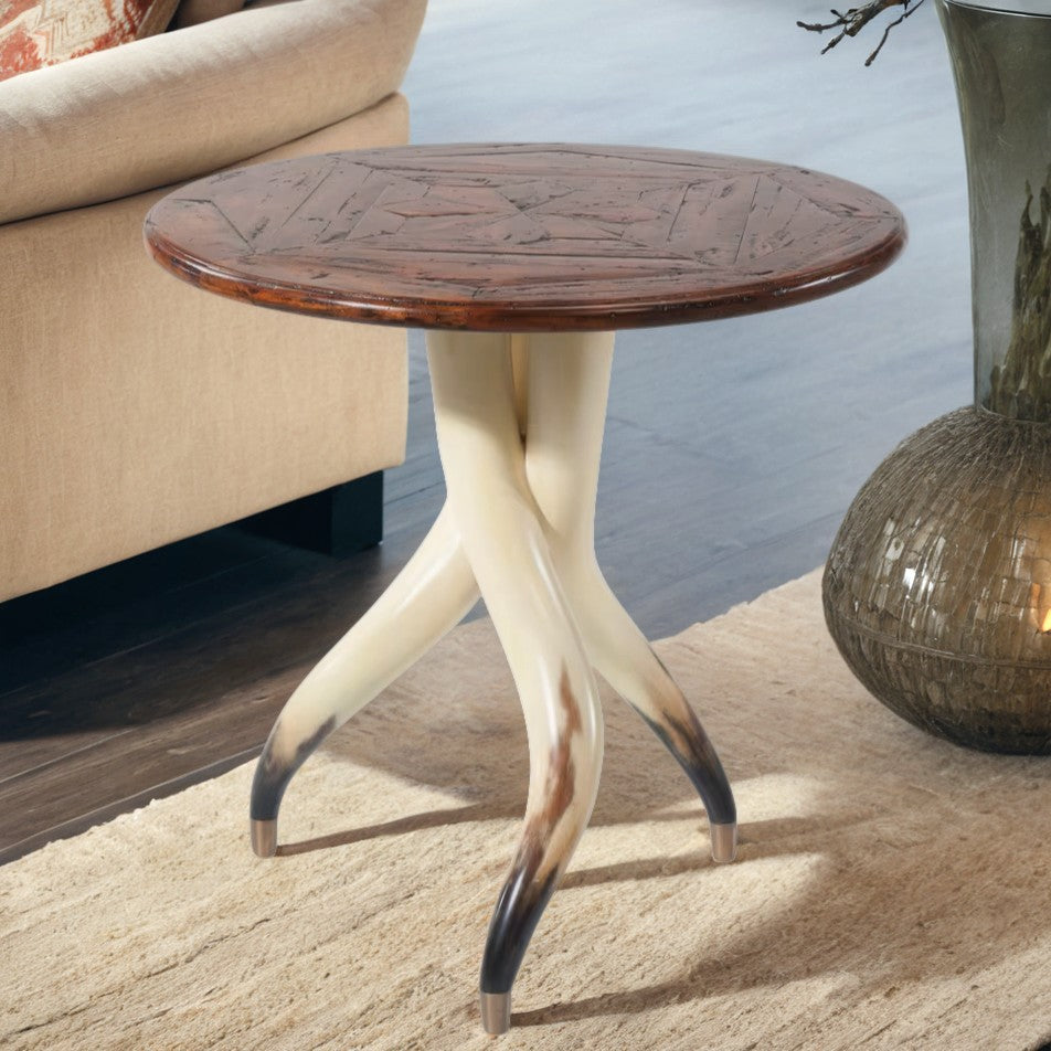 Cast Metal Longhorn Side Table
