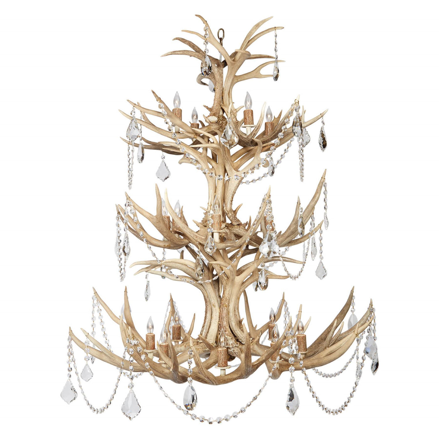 Majestic Antler Chandelier with Crystals