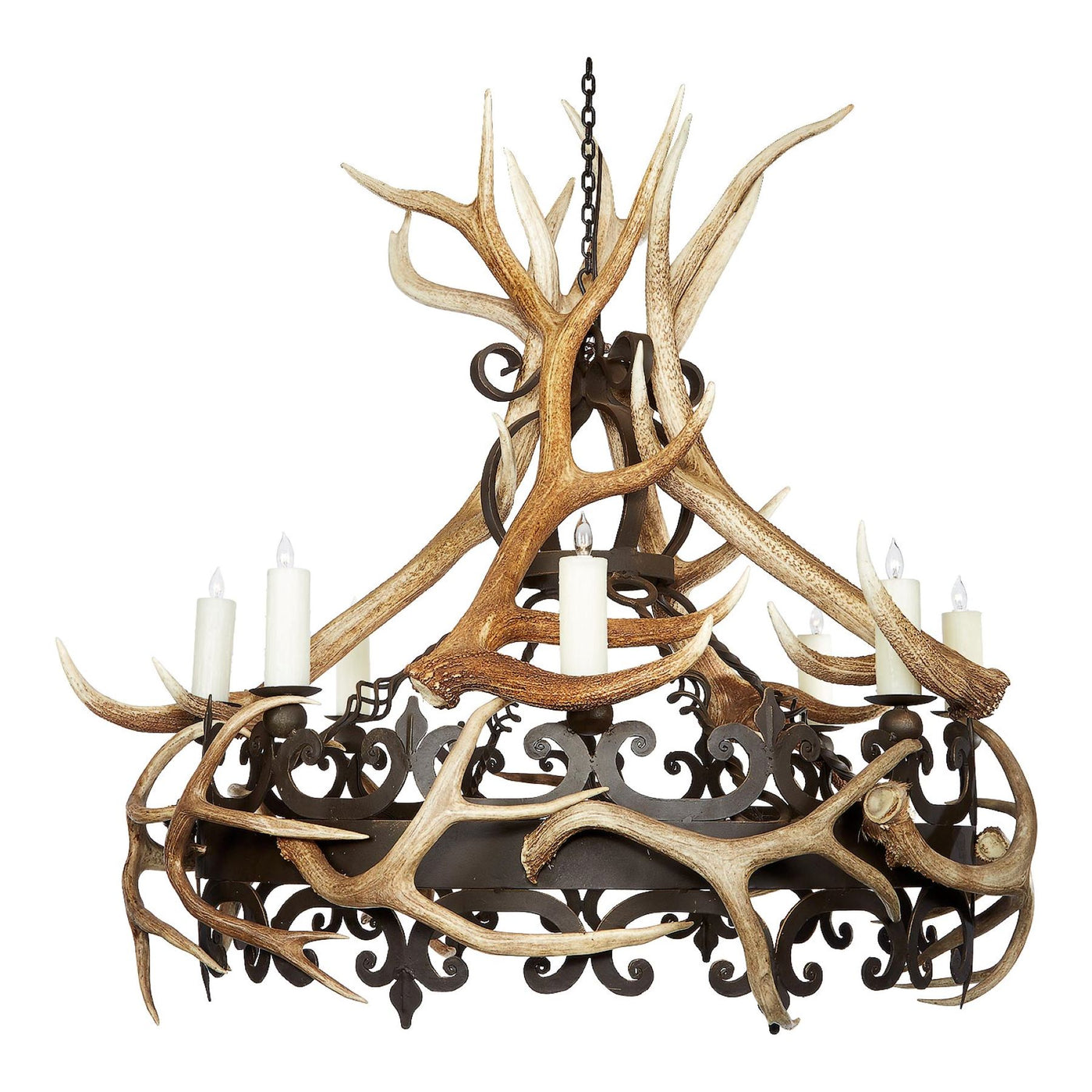 Nico Round Chandelier With Antlers