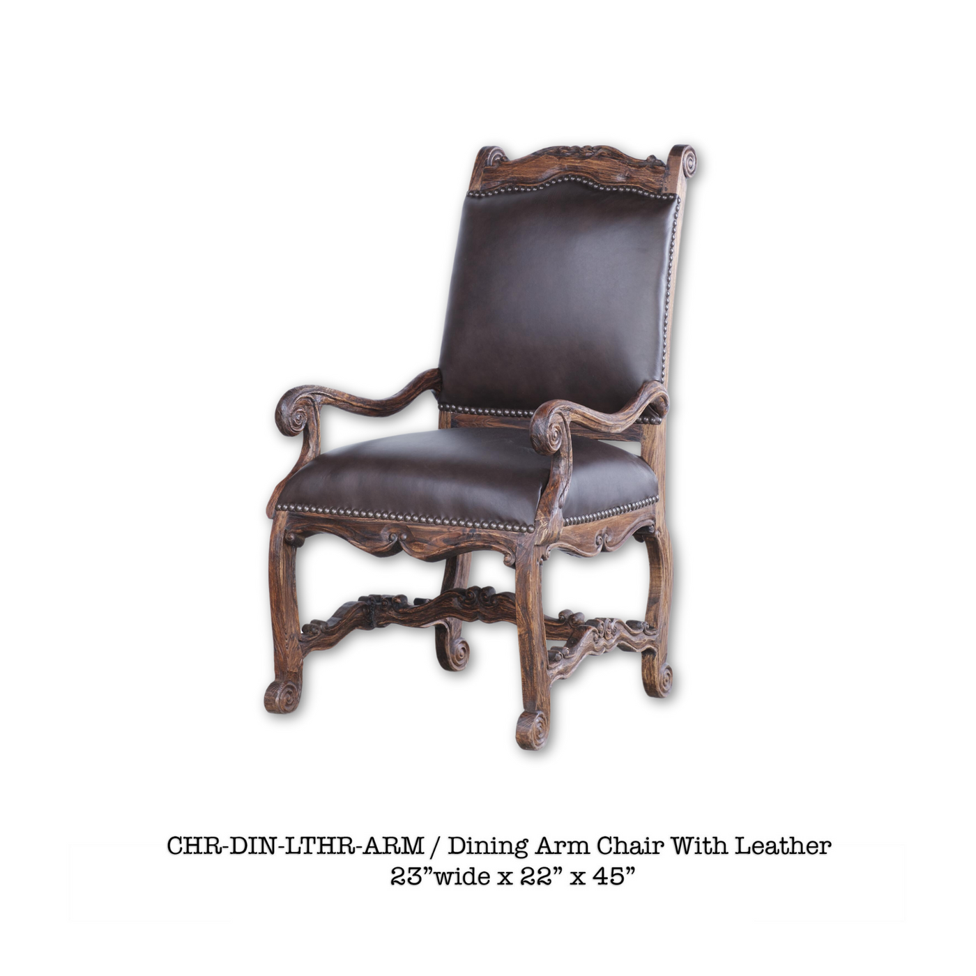 Dining Arm Chair With Leather