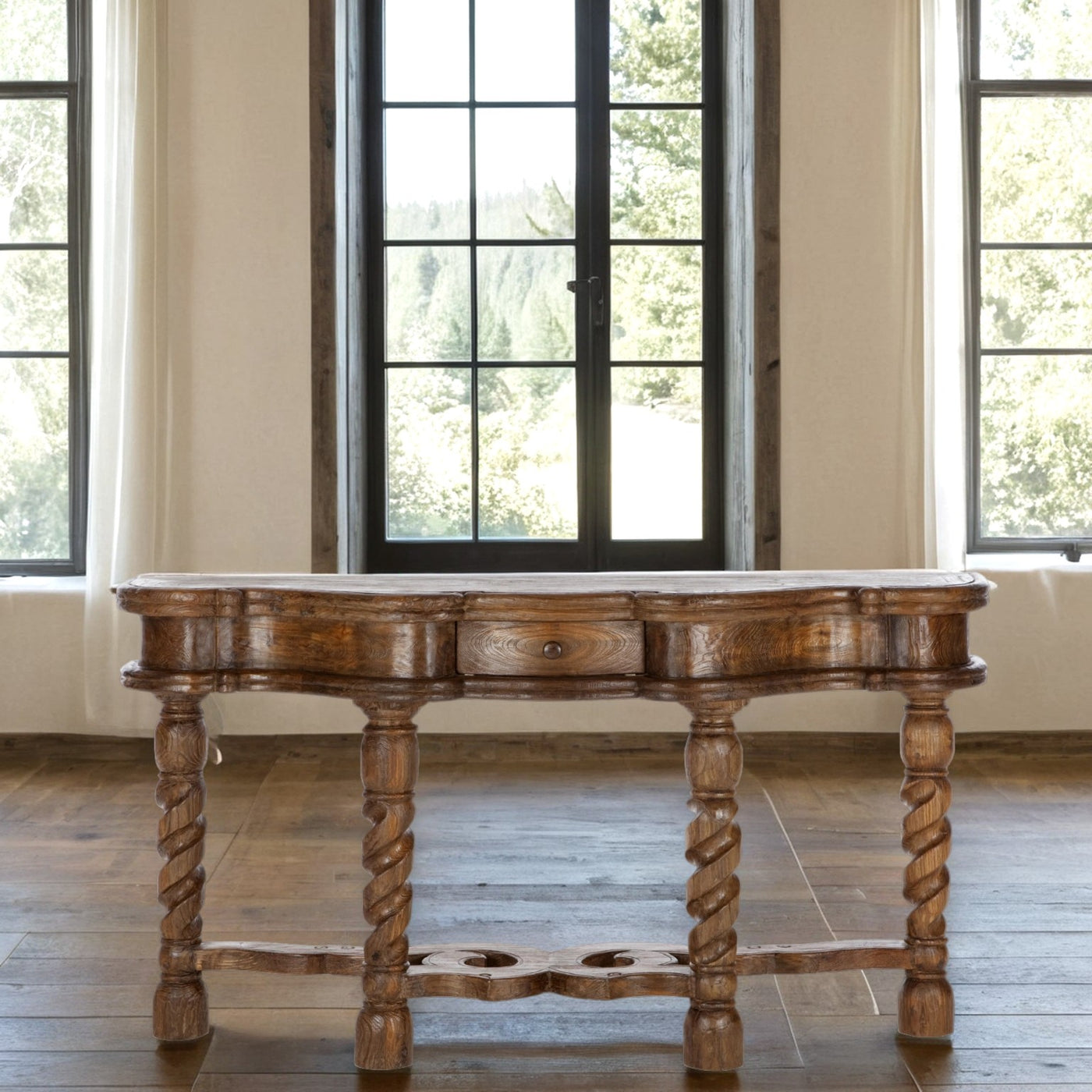 Majestic Wood Leg Console Table