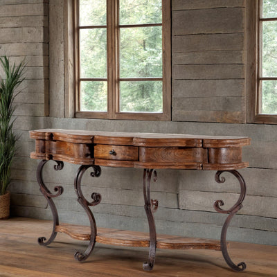 Majestic Iron Leg Console Table