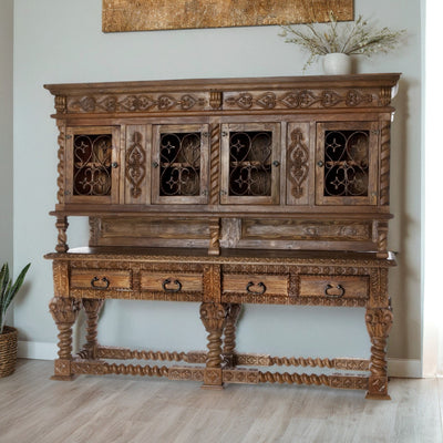 Corinthian With Hutch Console Table