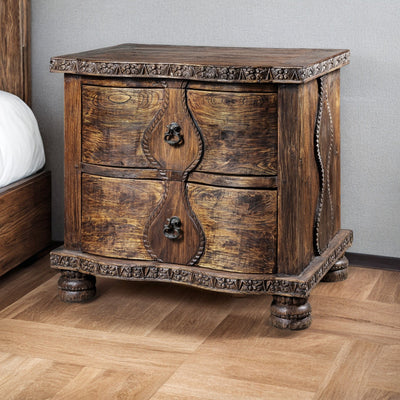 Opal With Carving Bedside Chest