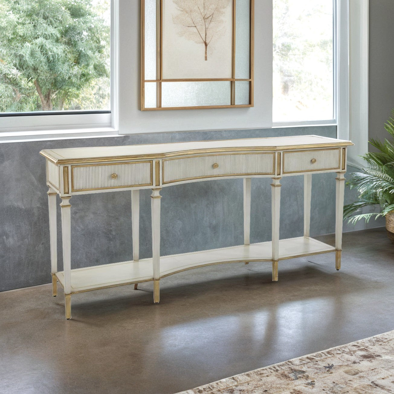 Chantilly Carved Ribbon Console