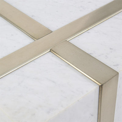 Carrara Crossband Block Cocktail Table