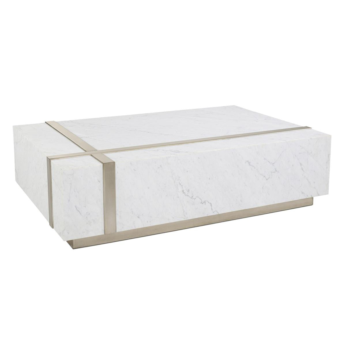 Carrara Crossband Block Cocktail Table