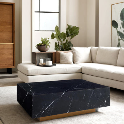 Noir Marquina Block Cocktail Table