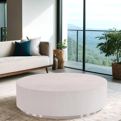 Luna Frost Round Cocktail Table