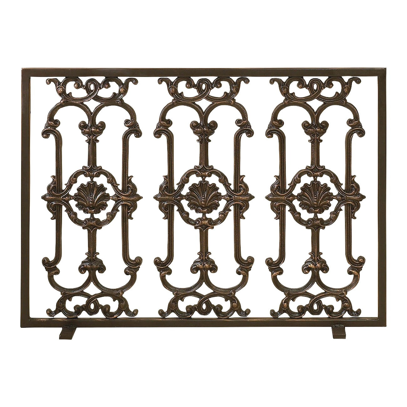 Ornate Bronze Fireplace Screen