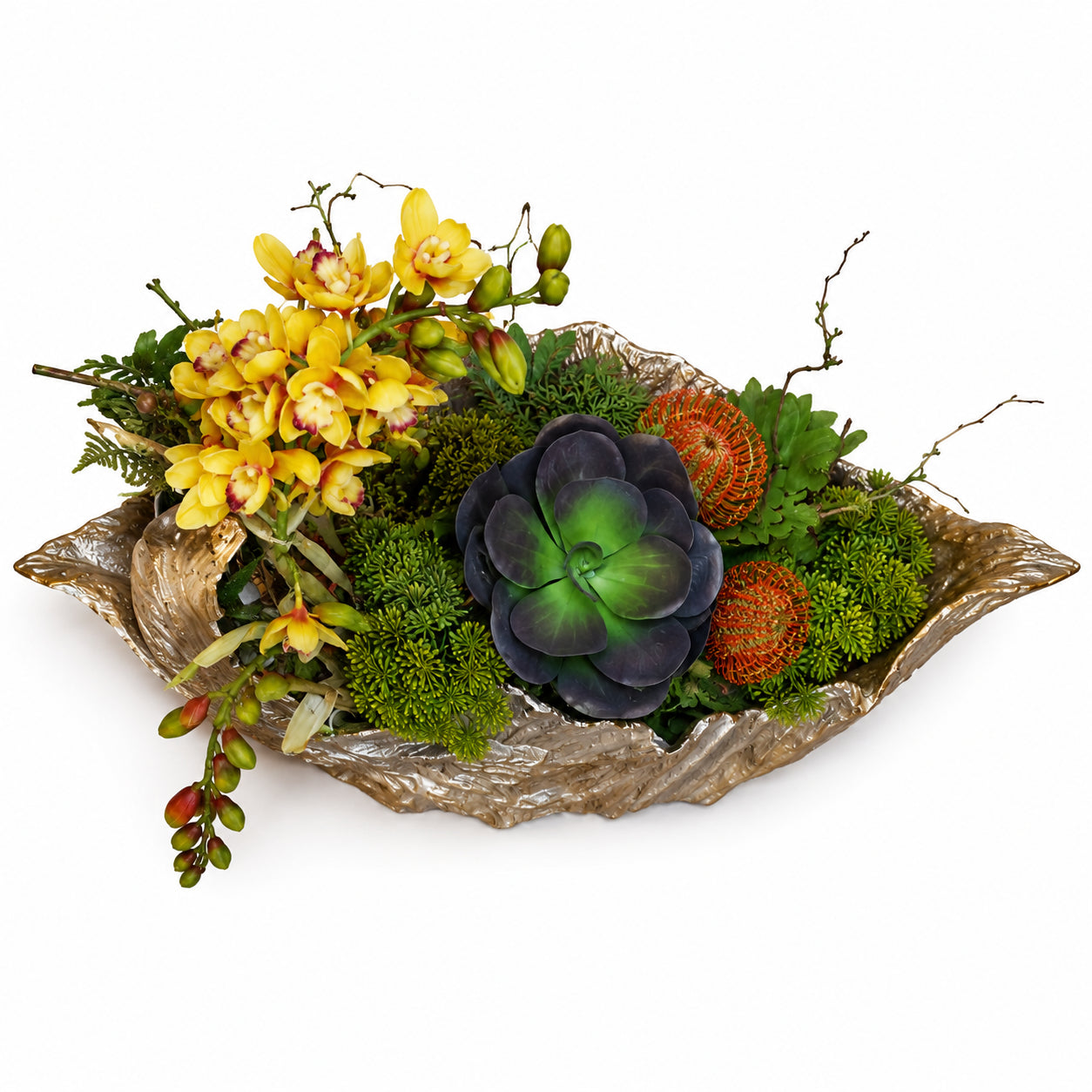 Gilded Botanical Wave Centerpiece – Hill Country Interiors