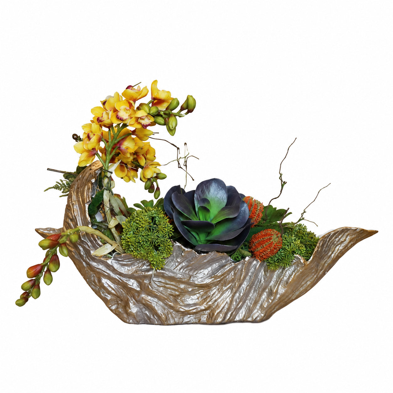 Gilded Botanical Wave Centerpiece – Hill Country Interiors