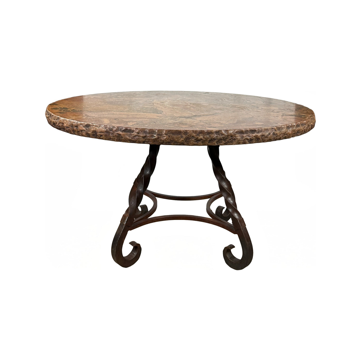 Travertine Top W/ Sierra Iron Base