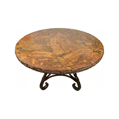 Travertine Top W/ Sierra Iron Base