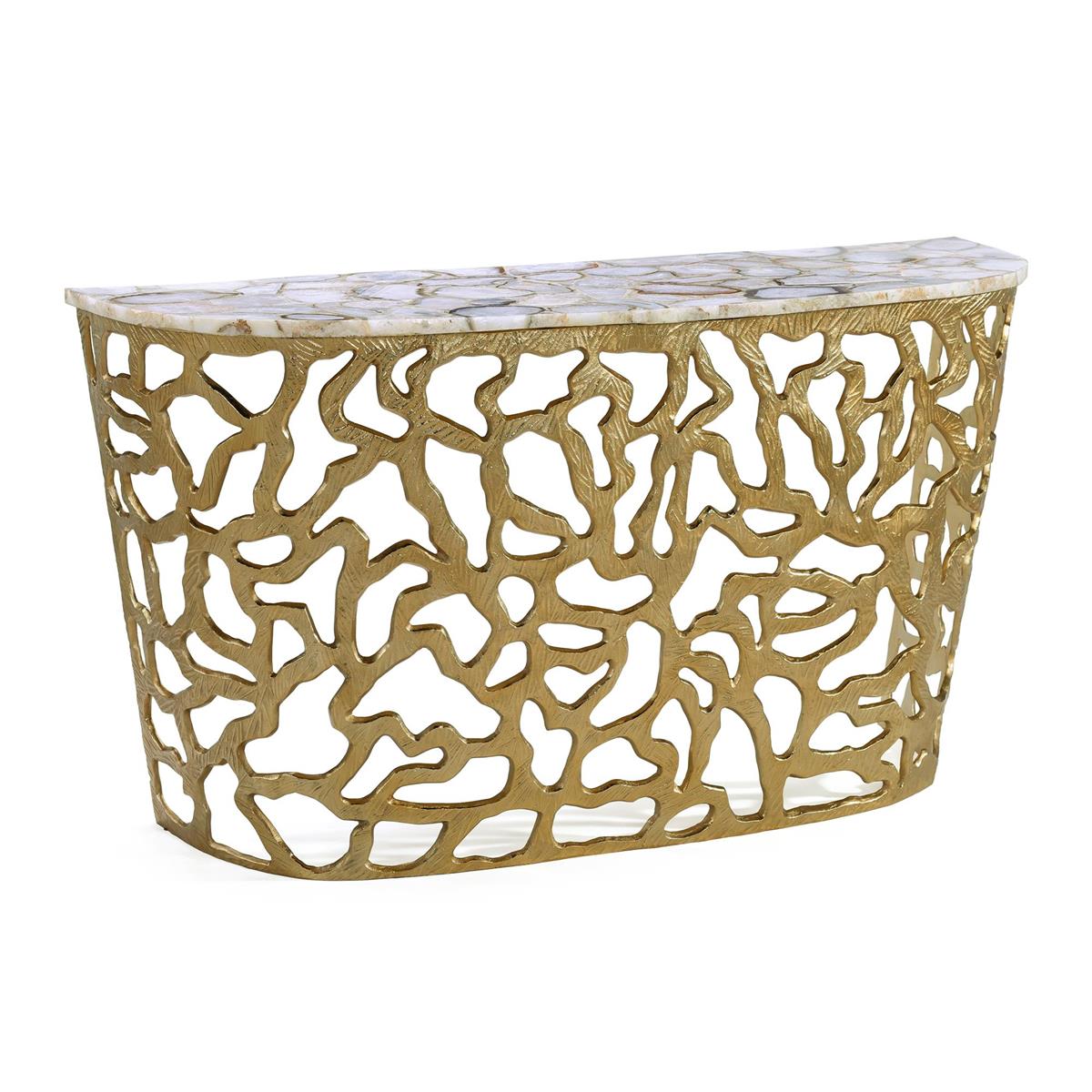 Corallo Gilded Stone Console Table