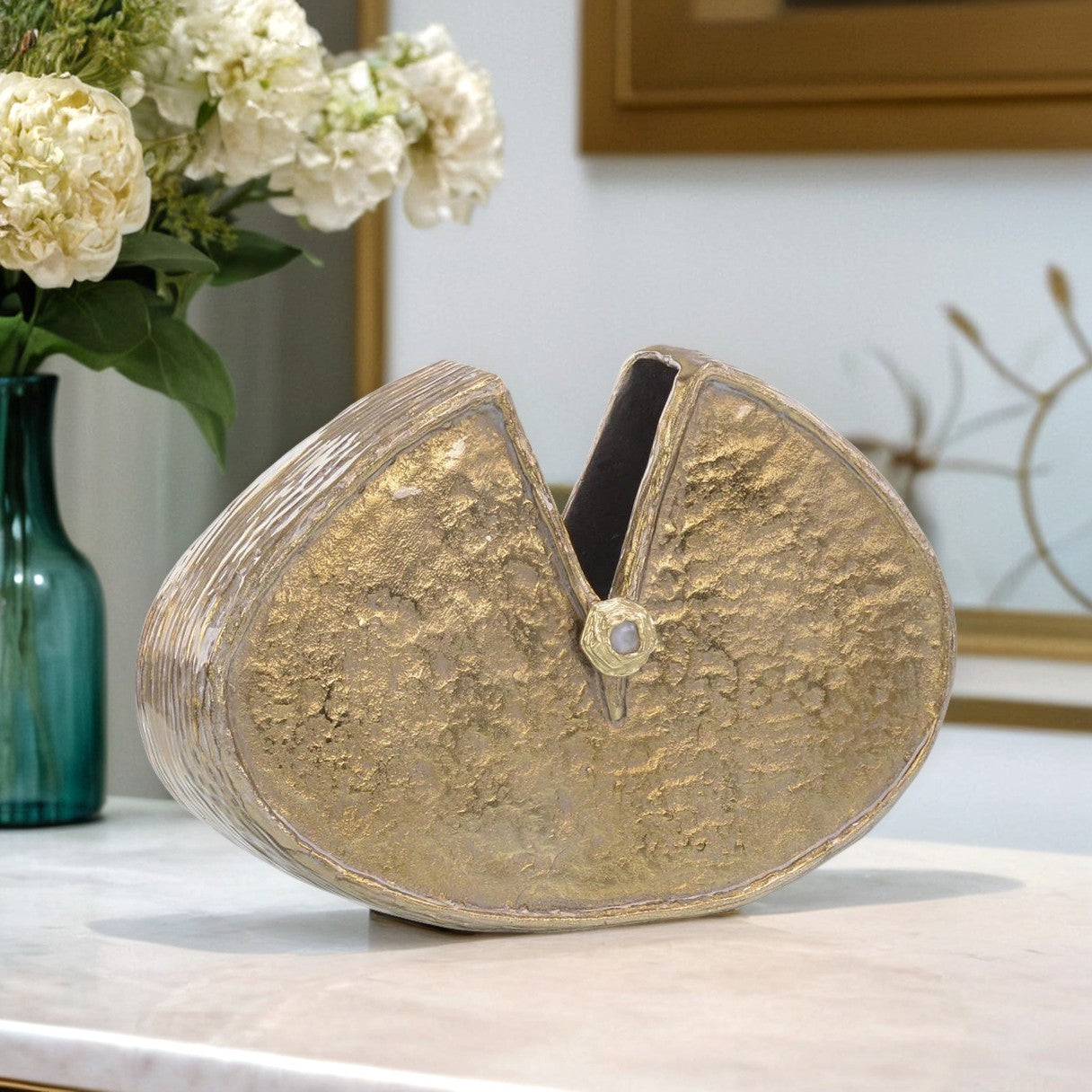 Golden Ripple Accent Sculpture