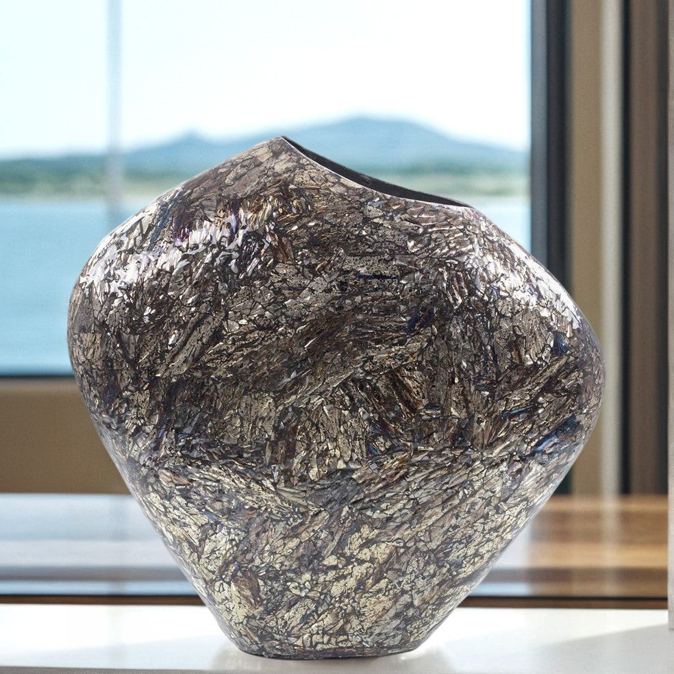 Obsidian Shard Mosaic Vase