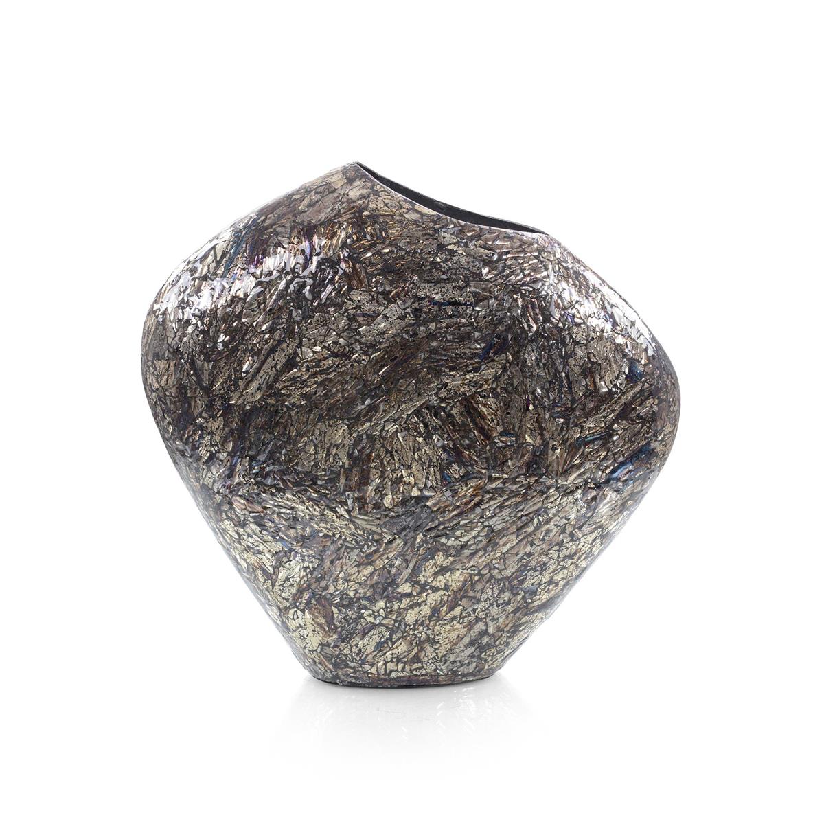 Obsidian Shard Mosaic Vase