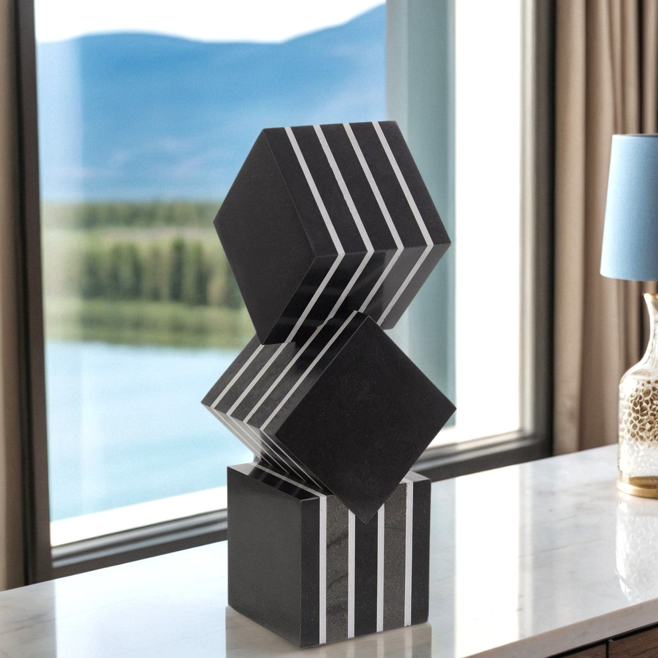 Monolith Stacked Cube Sculpture