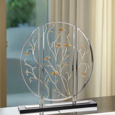 Golden Bloom Circle Sculpture