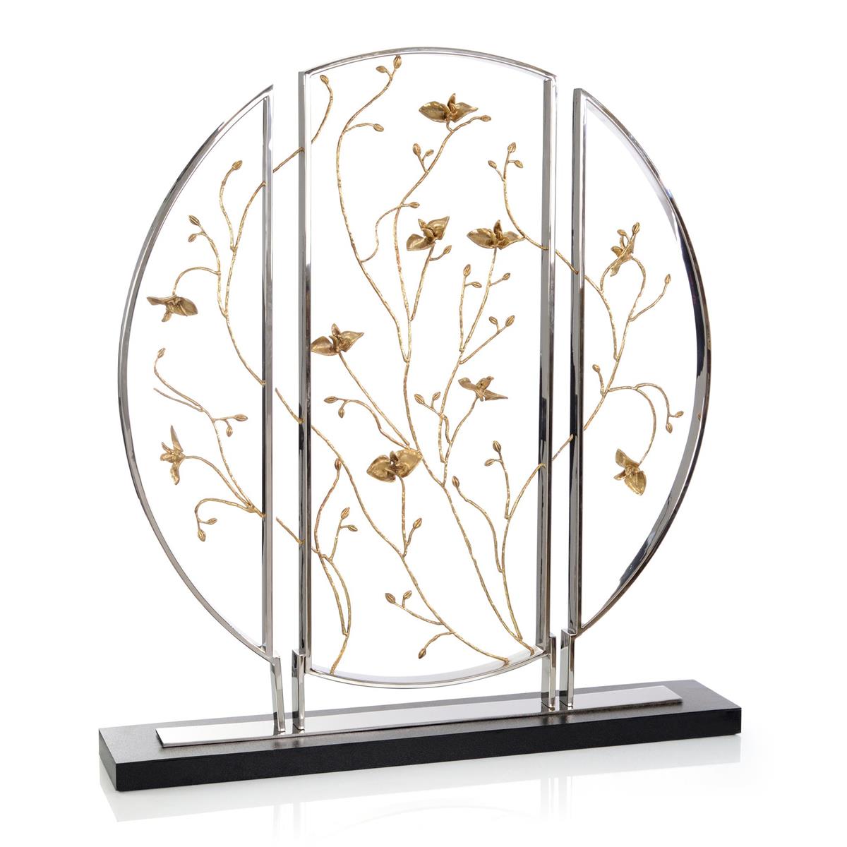 Golden Bloom Circle Sculpture