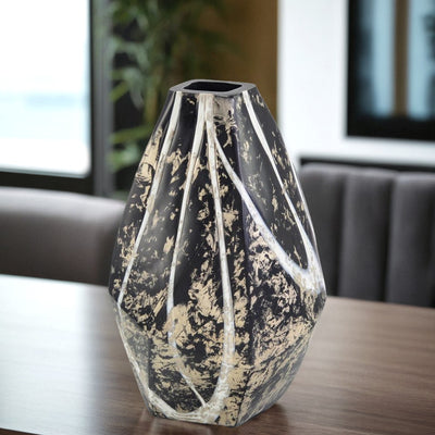 Strata Noir Decorative Vase