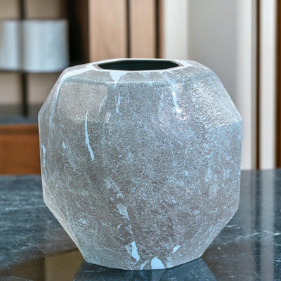 Slate Facet Ceramic Vase