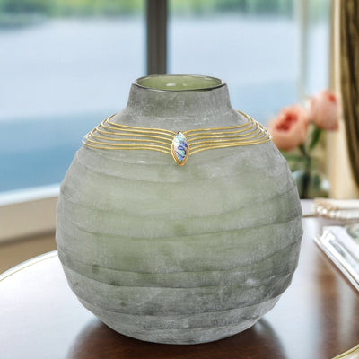 Verdant Elegance Glass Vase