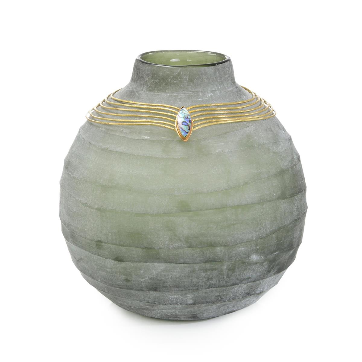 Verdant Elegance Glass Vase