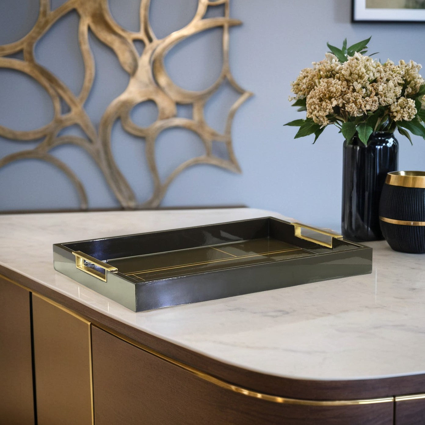 Noir Luxe Rectangular Tray