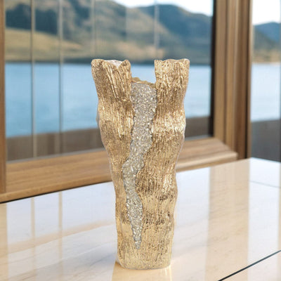 Golden Crest Crystal Vase