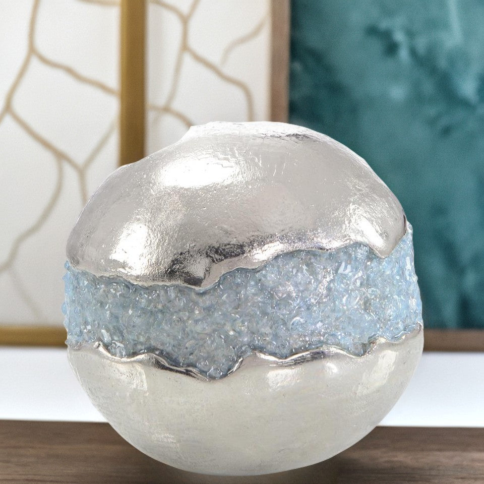 Lunar Frost Sculptural Orb