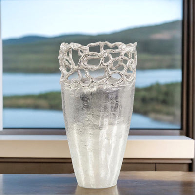 Silver Lace Artisan Vase